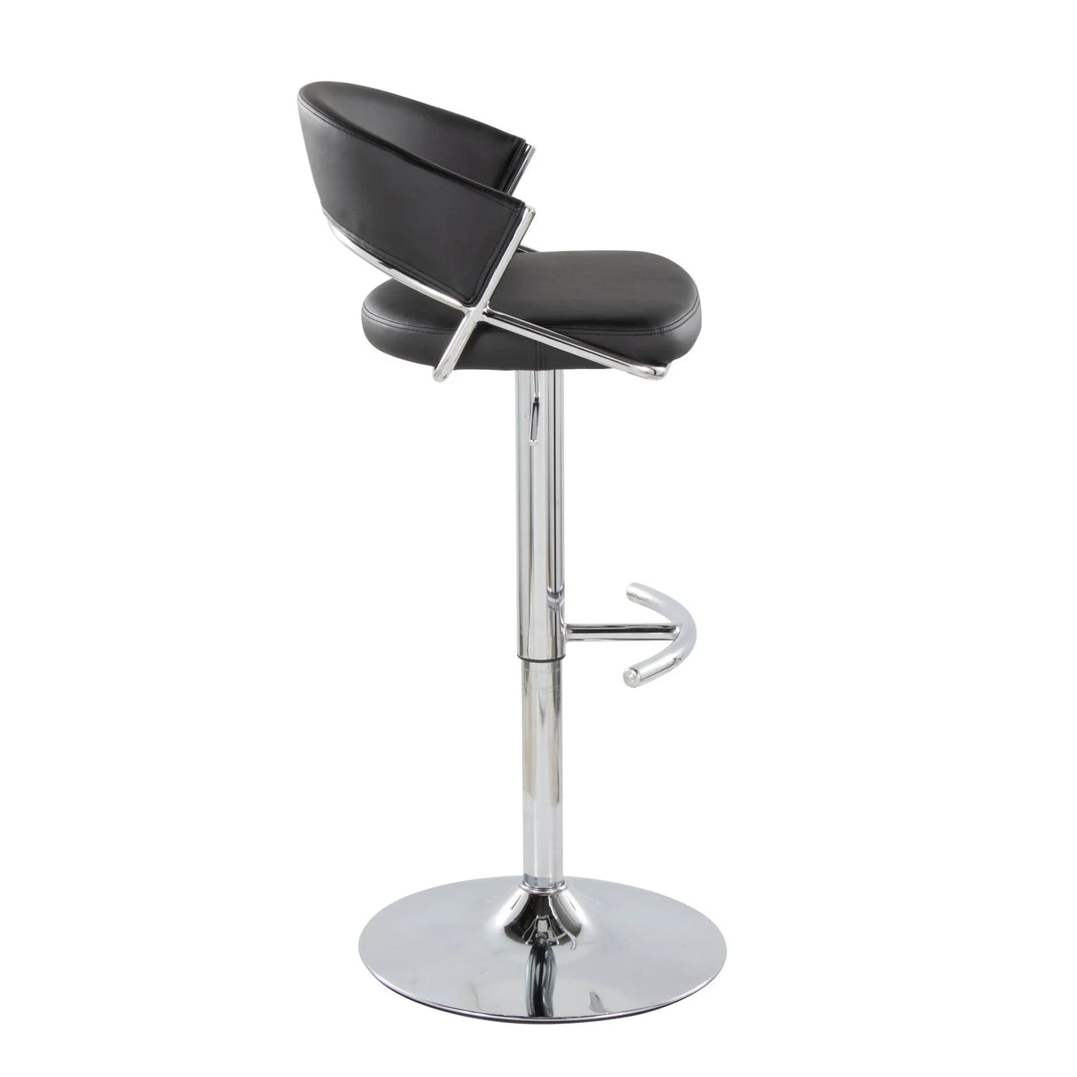 Jie - Contemporary Adjustable Barstool With Swivel & Rounded T Footrest (Set of 2) - Furniture Home Direct