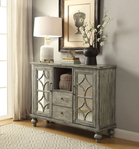 Velika - Weathered Accent Cabinet WithStorage - Gray - Furniture Home Direct