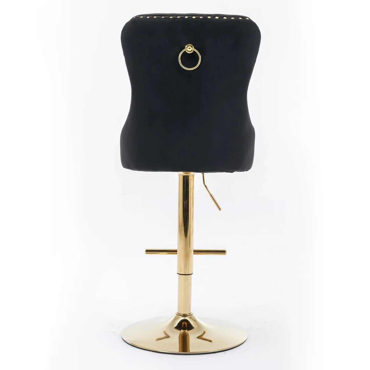 Bar Stools Velvet Upholstered Swivel With Backs Black - Furniture Home Direct