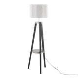 Compass - Mid Century Modern Floor Lamp With Shelf - Furniture Home Direct