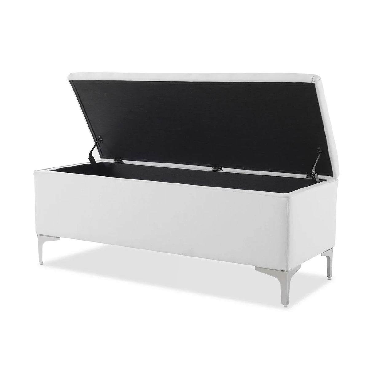 Madelyn - Modern Storage Bench - Bright White Dye - Furniture Home Direct