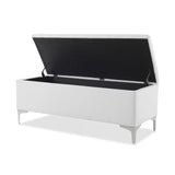 Madelyn - Modern Storage Bench - Bright White Dye - Furniture Home Direct