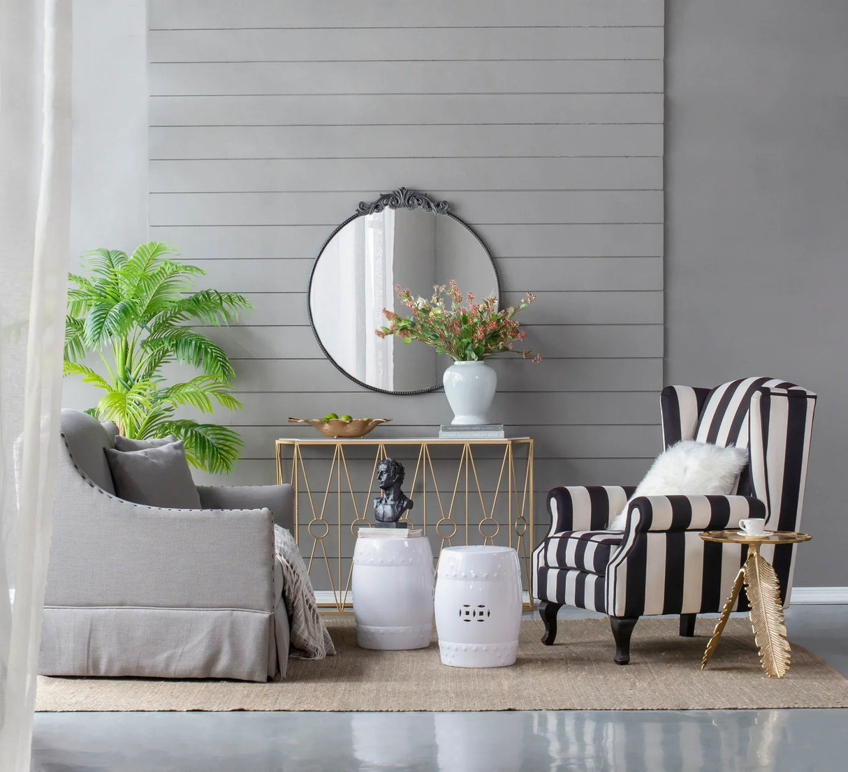 Classic Design Mirror With Baroque Inspired Frame For Bathroom, Entryway Console Lean Against Wall - Furniture Home Direct