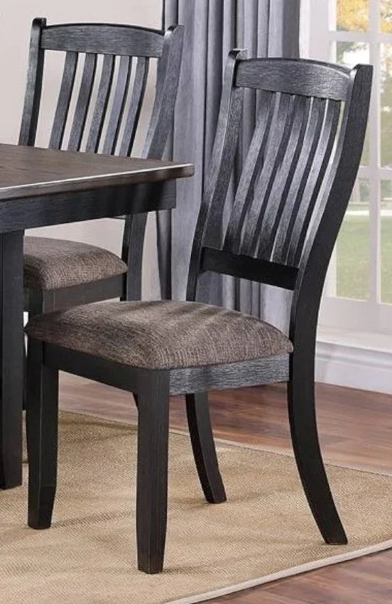Dining Set Transitional Table With Shelf 6 Chairs Coffee - Furniture Home Direct