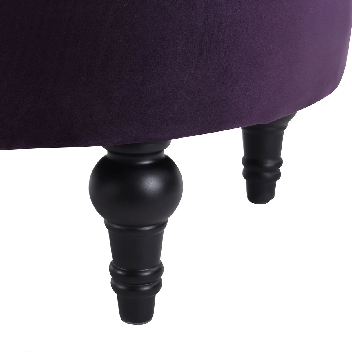Dawn - Tufted Round Ottoman Nailhead Accents - Purple - Furniture Home Direct
