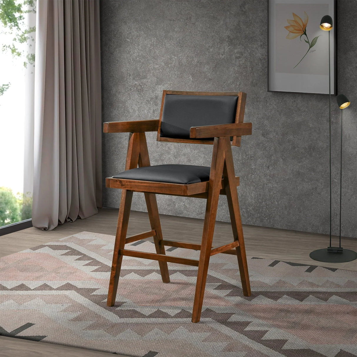 Athena - Counter Chair - Black / Brown - Furniture Home Direct