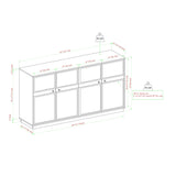 Classic Framed 4 Door Sideboard - Birch - Furniture Home Direct
