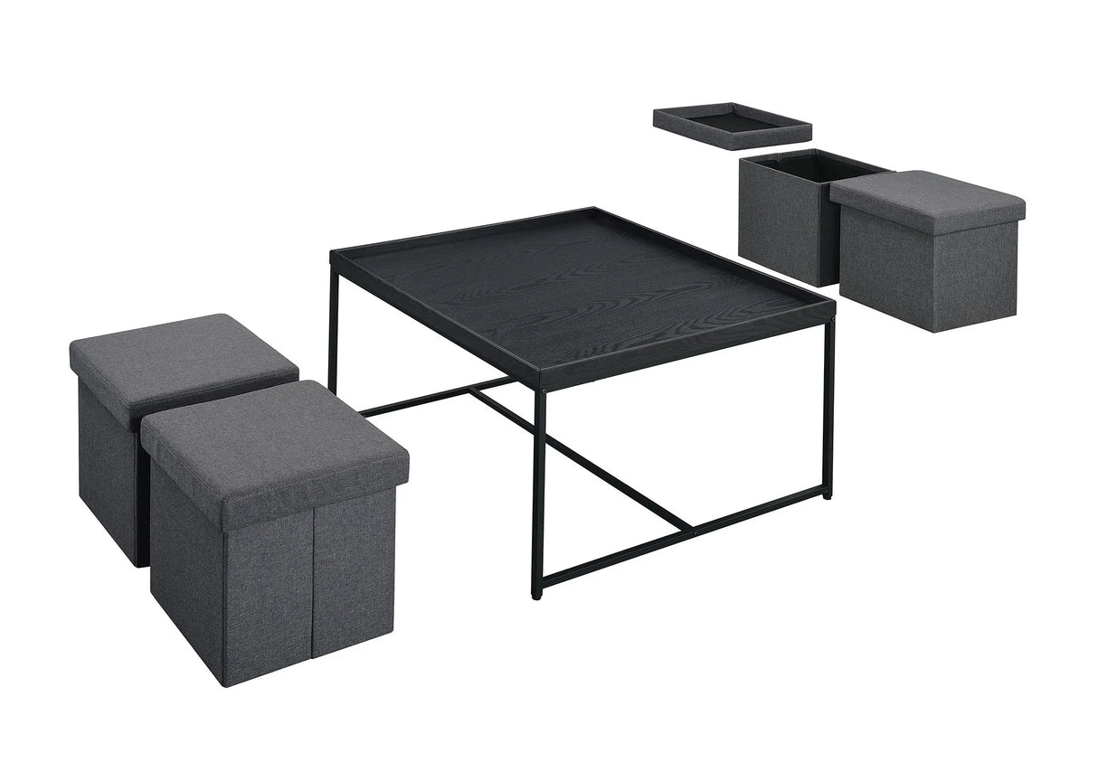 Vinny - Wood Grain Coffee Table Set With Raised Edges - Furniture Home Direct