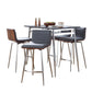 Marcel Mason - 5 Piece Swivel Contemporary Counter Height Dining Set - Furniture Home Direct