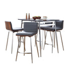 Marcel Mason - 5 Piece Swivel Contemporary Counter Height Dining Set - Furniture Home Direct