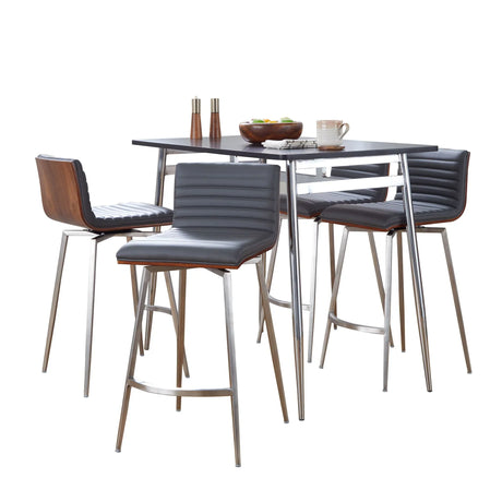 Marcel Mason - 5 Piece Swivel Contemporary Counter Height Dining Set - Furniture Home Direct