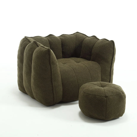 Soft Chenille Bean Bag Chair With High Resilient Foam - Furniture Home Direct