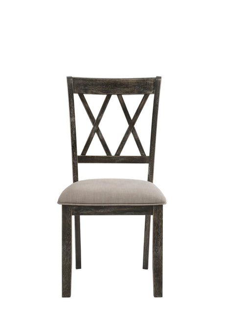 Claudia II - Weathered Side Chair (Set of 2) - Beige / Gray - Furniture Home Direct