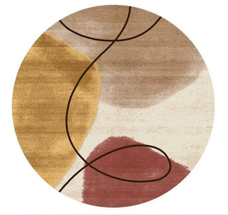 Rabbit - Washable Non - Slip Round Rug - Ivory / Gold - Furniture Home Direct