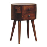 Mini Rounded Nightstand - Chestnut - Furniture Home Direct
