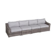 Contemporary Outdoor Rattan Wicker Sectional Seating Group With Cushions - Furniture Home Direct