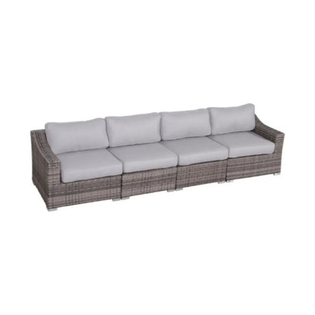 Contemporary Outdoor Rattan Wicker Sectional Seating Group With Cushions - Furniture Home Direct