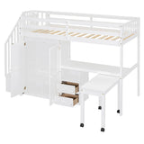Loft Bed With Stairs, Bookshelf, Drawers, Desk & Wardrobe, Space Saving Multifunctional Furniture - Furniture Home Direct