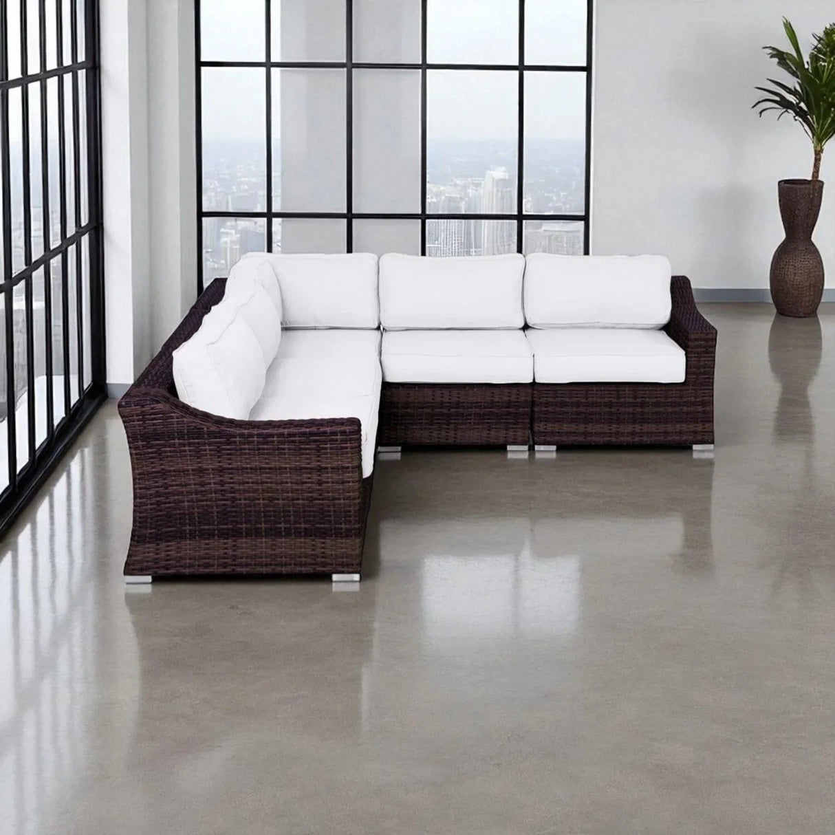 Outdoor Wicker Sofa Seating Group With Cushions - Furniture Home Direct