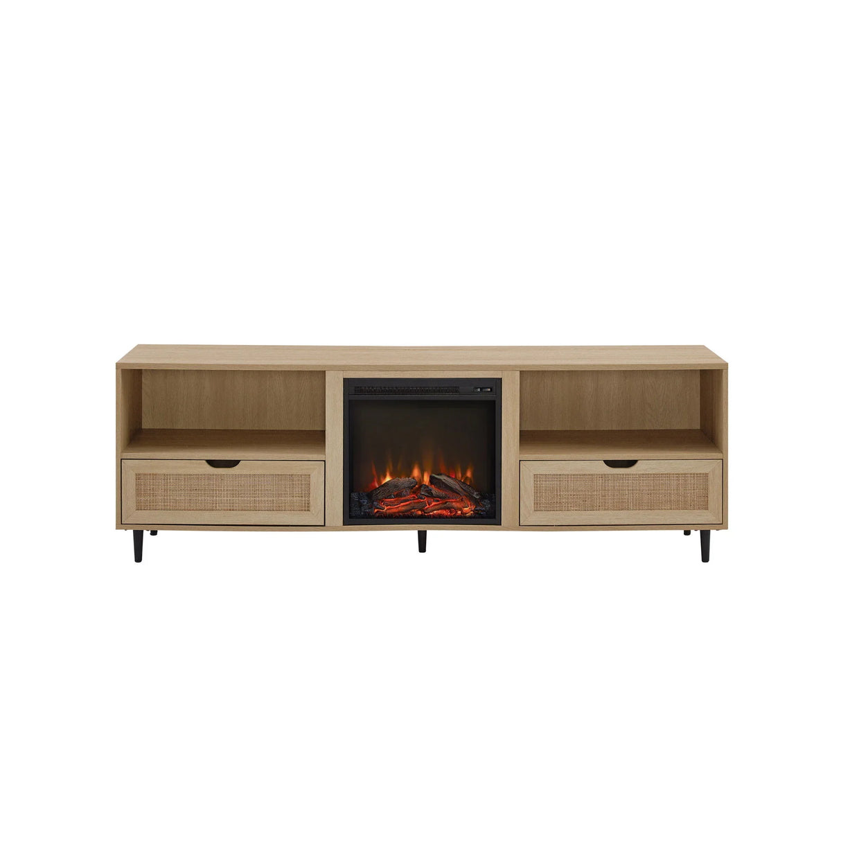 Coastal Rattan Door TV Stand For TVs Up To 10015” - Coastal Oak - Furniture Home Direct