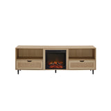 Coastal Rattan Door TV Stand For TVs Up To 10015” - Coastal Oak - Furniture Home Direct