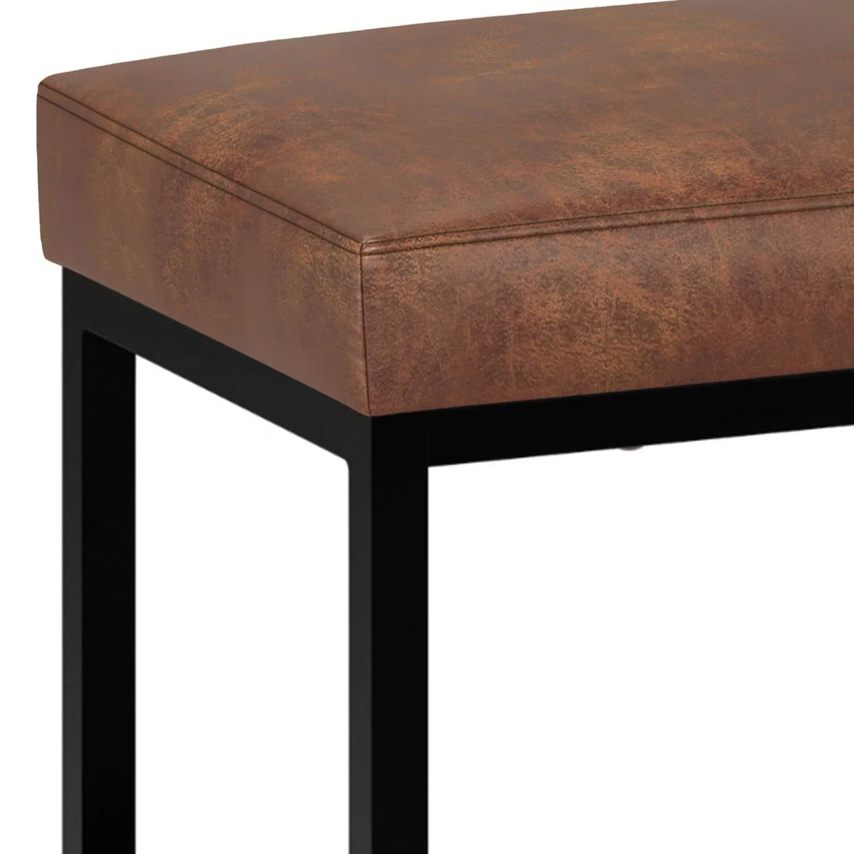Reynolds - Small Bench - Distressed Saddle Brown - Furniture Home Direct