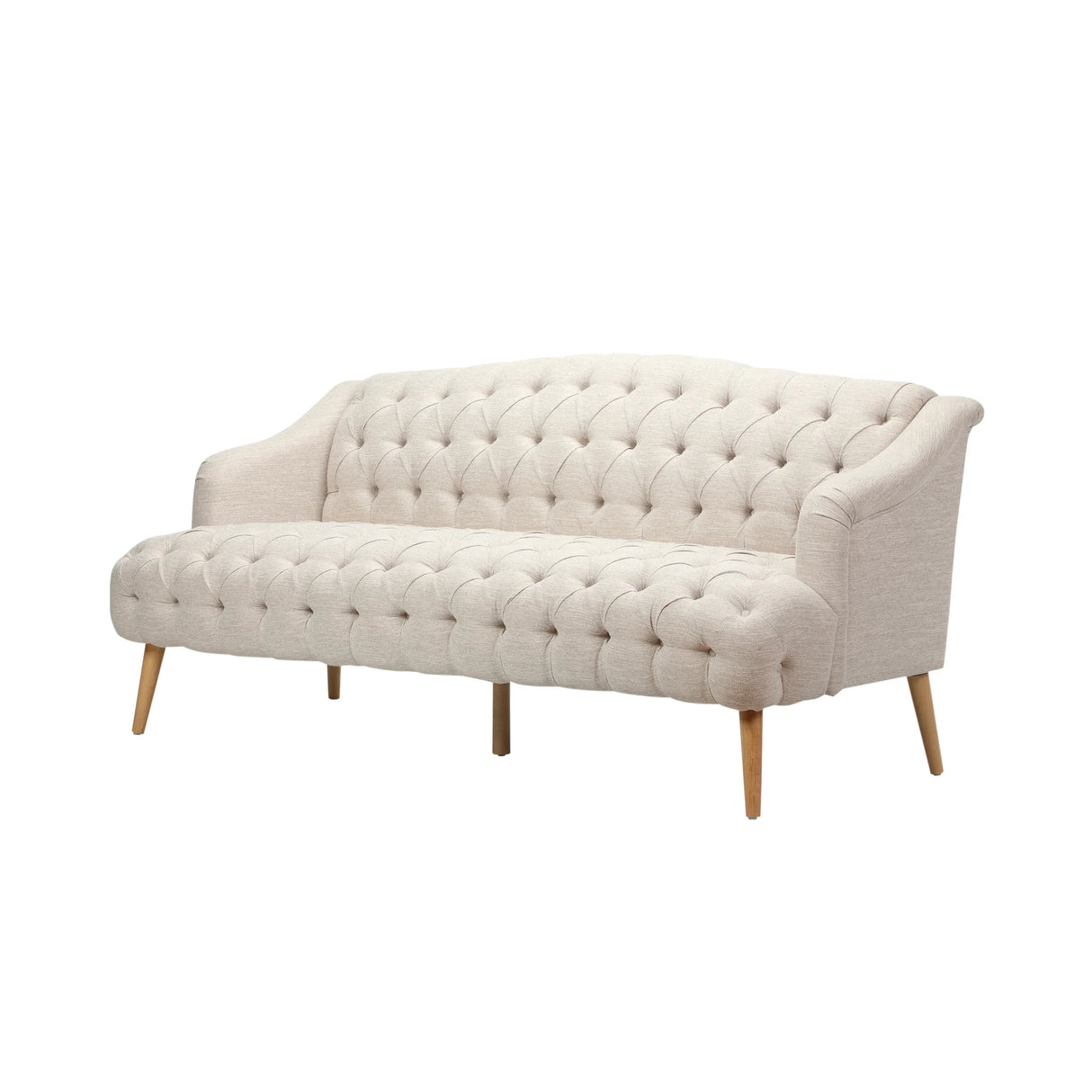Sturdy Velvet Sofa - Beige - Furniture Home Direct