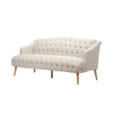 Sturdy Velvet Sofa - Beige - Furniture Home Direct