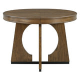 Dining Set Round Table With Four Upholstered Chairs Walnut - Furniture Home Direct