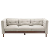 Upholstered Sofa Modern 3 Seater Sofa Couch With Tufted Design For Living Room
