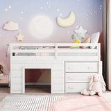 Loft Bed With Cabinet And Shelf - Furniture Home Direct