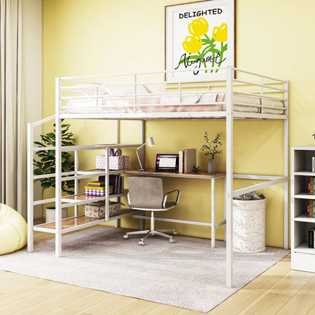 Loft Bed With Desk And Lateral Storage Ladder - Furniture Home Direct