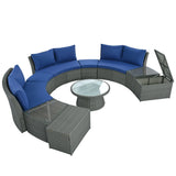 Semi-Circle Outdoor Sectional Set - Furniture Home Direct