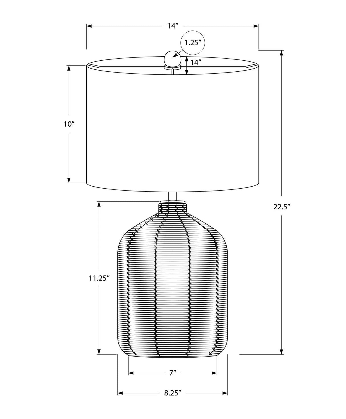 Lighting, Table Lamp, Rattan, Modern - Furniture Home Direct