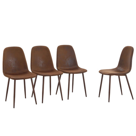 (Set of 4) Backrest AndTransfer Legs Chairs Adding A Touch Of Elegance To Minimalist And Scandinavian Style Homes - Walnut - Furniture Home Direct