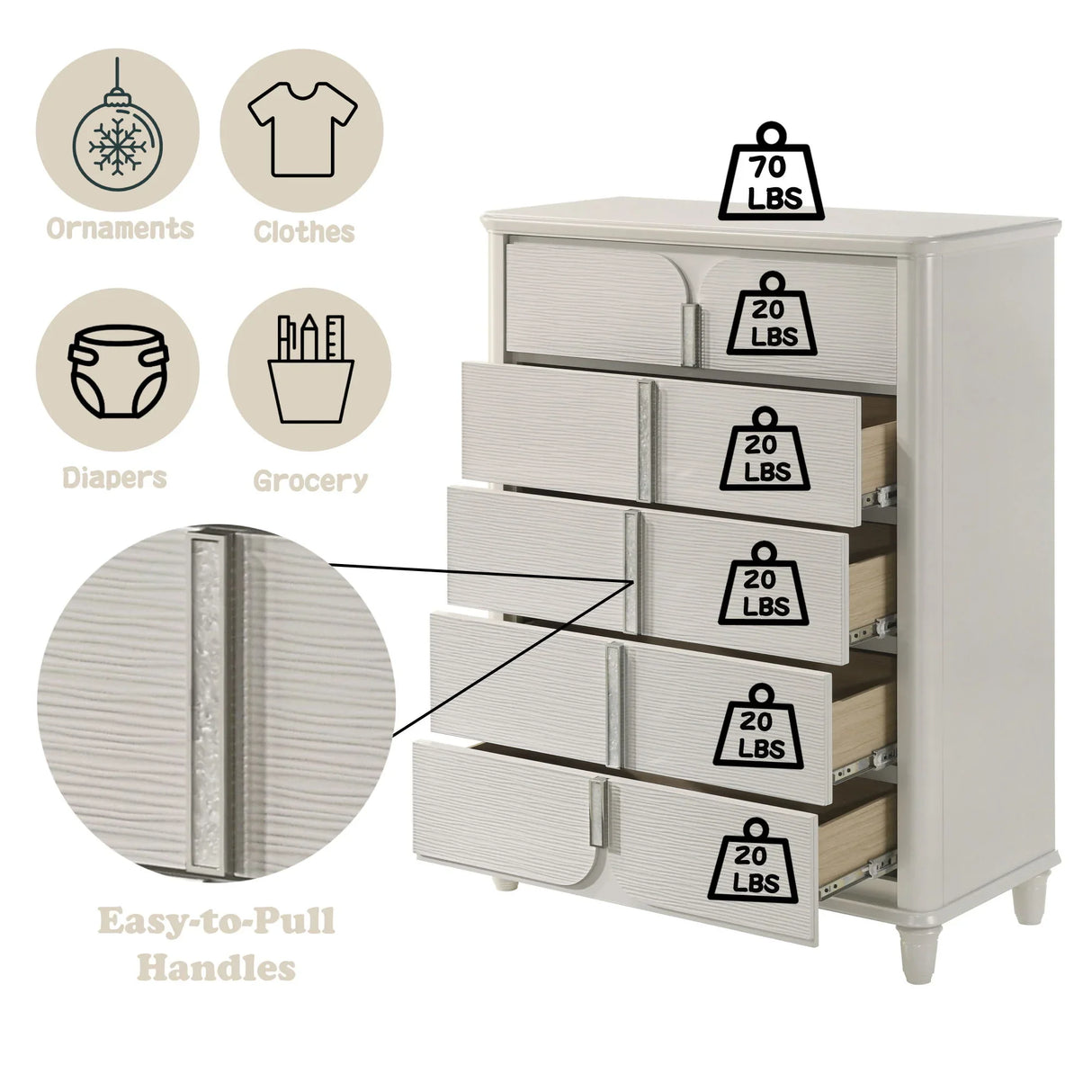 Laveda - Chest - White - Furniture Home Direct