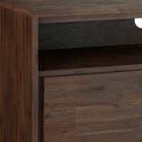 Lowry - Handcrafted TV Media Stand - Distressed Charcoal Brown - Furniture Home Direct