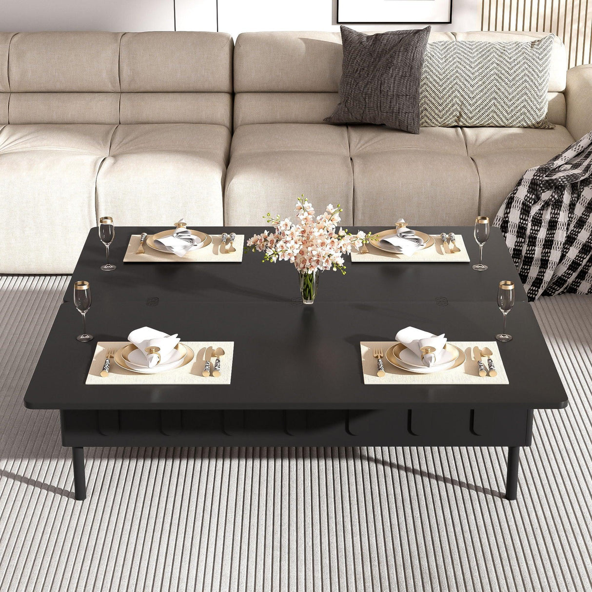 Lift Top Coffee Table With 2 Drawers With Hidden Storage Compartment For Living Room - Furniture Home Direct