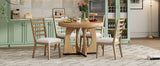 Dining Set Round Wood Table With Ladder Back Chairs Natural - Furniture Home Direct