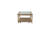Frosted Glass Top Coffee Table With Casters - Sand - Furniture Home Direct