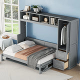 Space Saving Murphy Wall Bed With Closet And Drawers - Furniture Home Direct