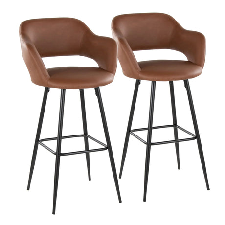 Margarite - Contemporary Fixed Height BarStool With Square Footrest (Set of 2) - Furniture Home Direct
