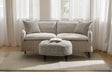 Upendo - Pattern Linen Sofa With 2 Toss Pillows - Beige - Furniture Home Direct