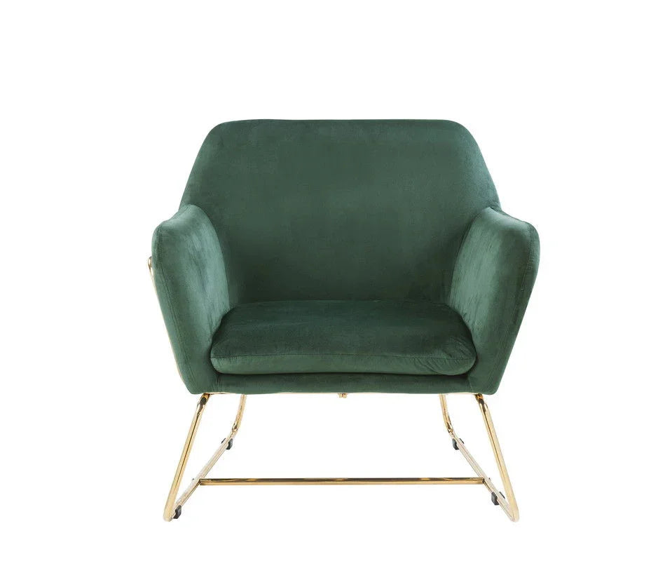 Keira - Velvet Accent Chair With Metal Base - Furniture Home Direct