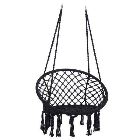 Macrame Hanging Hammock Chair, Cotton Rope Swing For Indoor And Outdoor Use - Furniture Home Direct