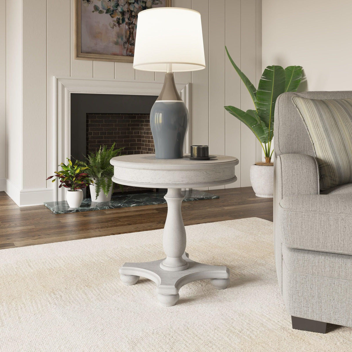 Mariano - Round End Table - Gray - Furniture Home Direct
