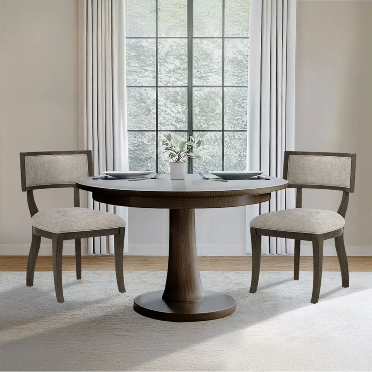 Marie - Upholstered Dining Chair (Set of 2) - Beige - Furniture Home Direct