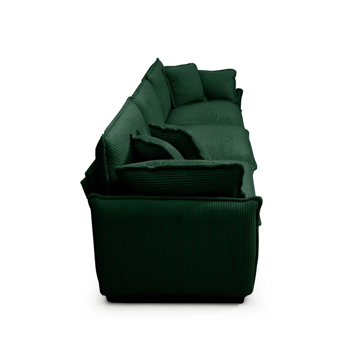 Modern Living Room 3 Piece Set - Green Corduroy - Furniture Home Direct