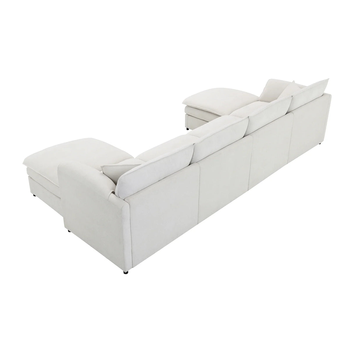 Sectional Sofa Chenille L Shaped Living Room Comfort Cream - Furniture Home Direct