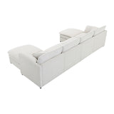 Sectional Sofa Chenille L Shaped Living Room Comfort Cream - Furniture Home Direct